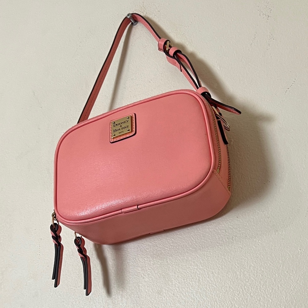 New Dooney and Bourke Saffiano Sawyer Crossbody Pink. W/COA